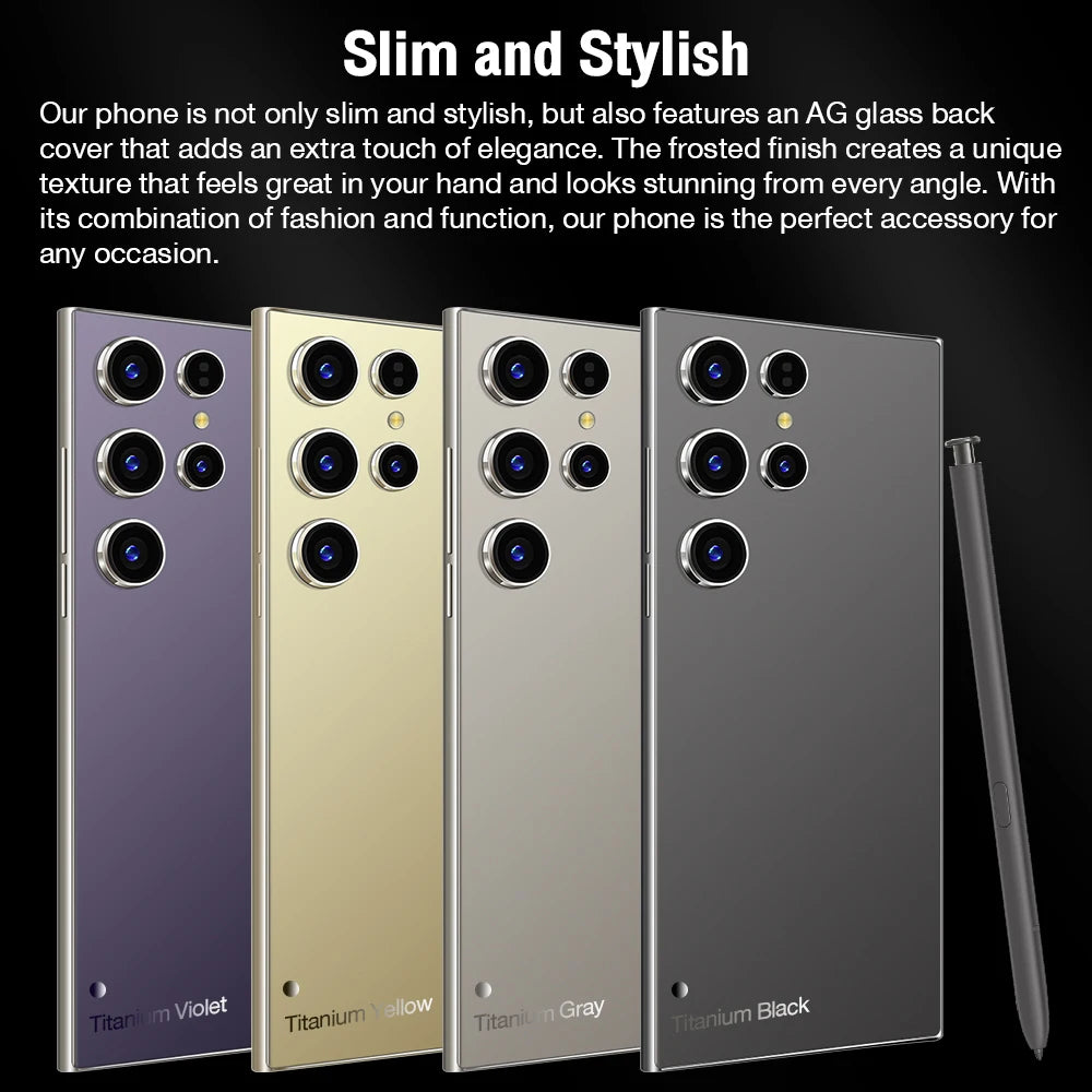 Brand New Original Smartphone S25 Ultra 22G+2T Cellphones 7.3inch Full Screen 4G 5G Mobile Phones 7800mAh Snapdragon 8 gen 3