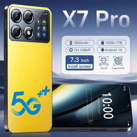 X7 Pro 2025 Mobile Phones HOT Global Version  Smartphone 7.3 inch Full Screen Smartphone 5G 16TB+1TB 7800mAh 108MP Cellphones