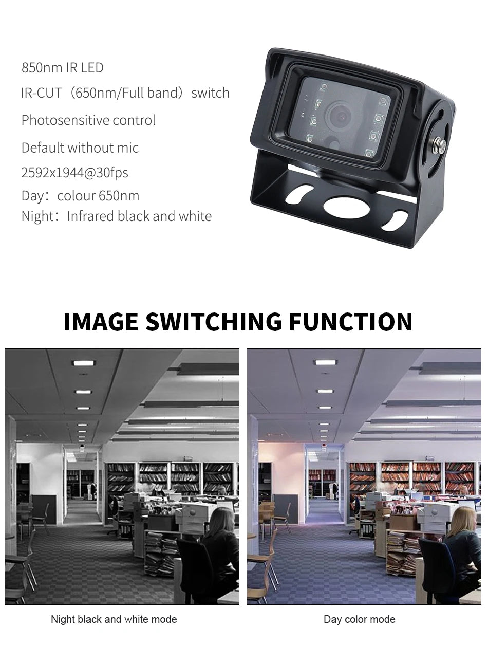 5MP Waterproof car with ircut color black and white switching HD WDR high speed infrared night vision USB camera