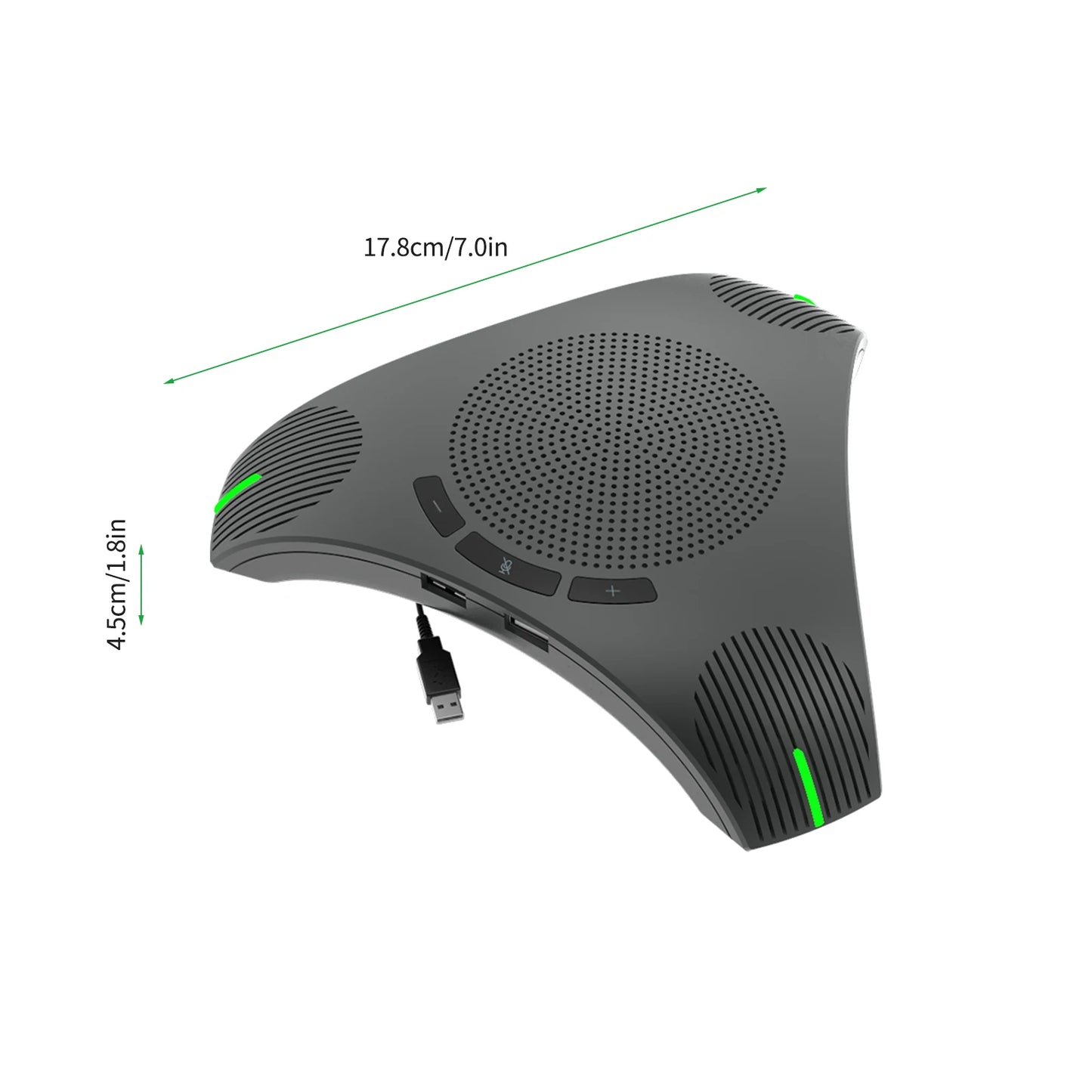 USB Speakerphone Conference Microphone Omnidirectional Computer Mic 360° Voice Pickup with Mute Key for Skype/Video Conference