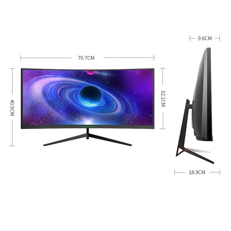 2025 30 inch 2K 200Hz Curved Gaming Monitor 21:9 2560x1080 Ultra Wide Ultra Slim screen FREESYNC VESA Metal Black