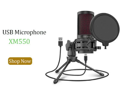 USB Conference Microphone, CM001 Desktop Computer Mic, Mute Button with LED Indicator, Omnidirectional Condenser Boundary Micro