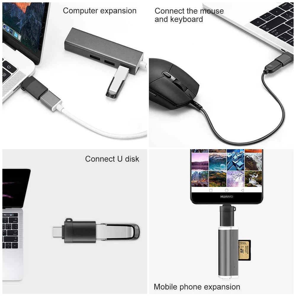 2PCS USB 3.0 To Type C OTG Charger Adapter Connector Type-C to USB Male To Type-c Adapt Converter for PC MacBook Car USB ipad