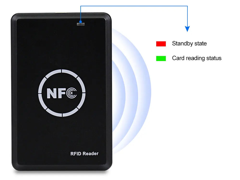 NFC Smart Card Reader Writer RFID Copier / Duplicator 125KHz 13.56MHz USB Programmer Key fobs Card ID IC EM UID EM4305 T5577 Tag