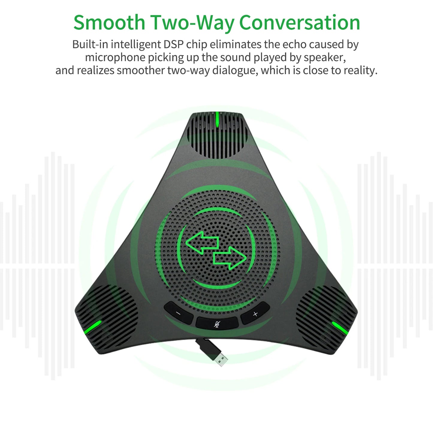 USB Speakerphone Conference Microphone Omnidirectional Computer Mic 360° Voice Pickup with Mute Key for Skype/Video Conference