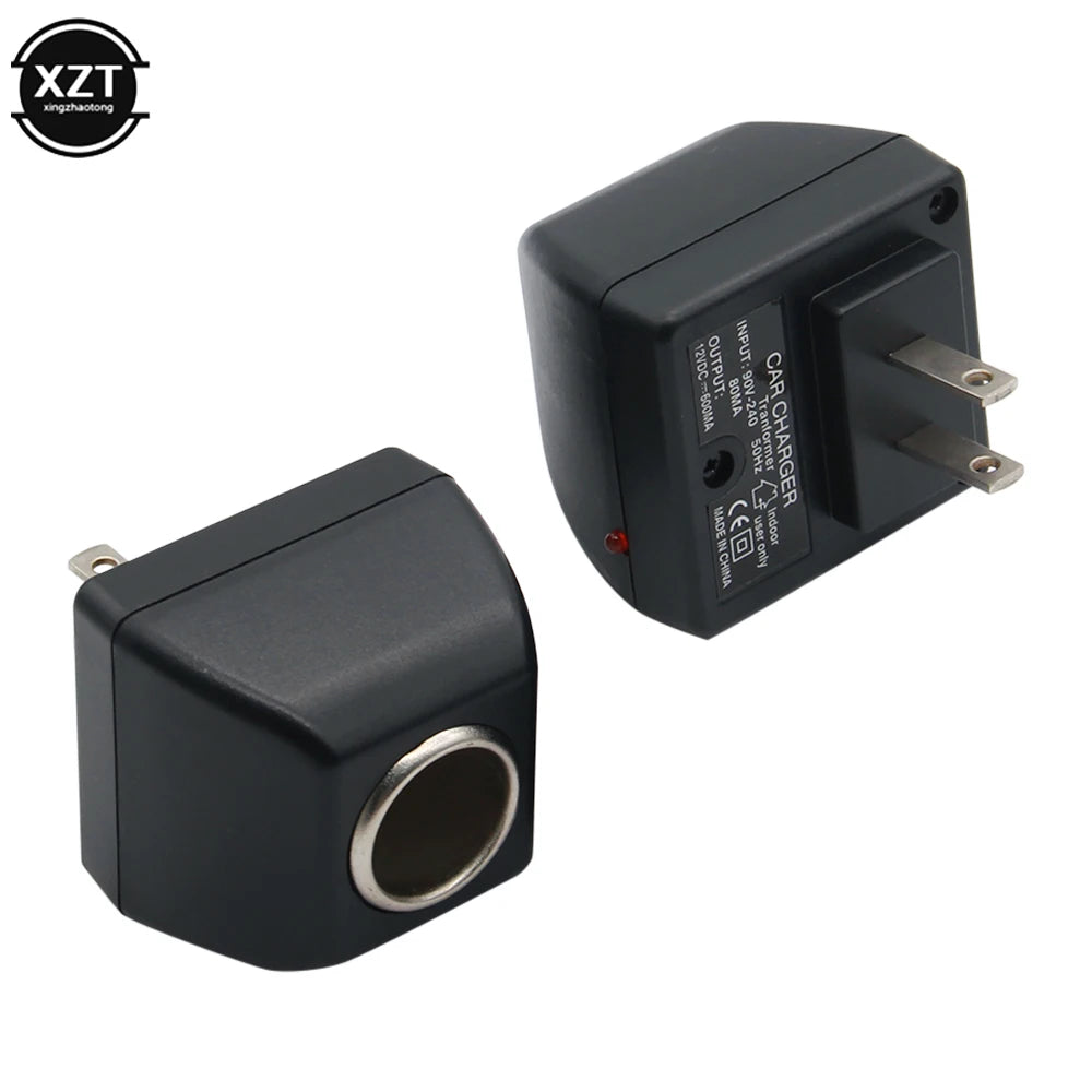 AC Adapter with Car Socket Auto Charger 220V AC to 12V DC US UK Plug for Car Electronic Devices