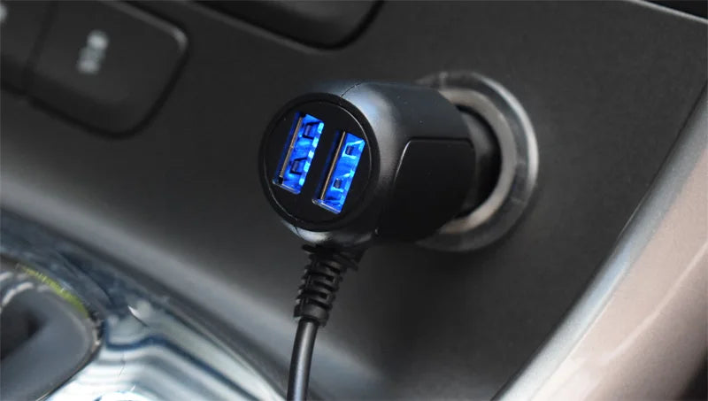 Mini Micro USB Car Charger 3.5meter 5V 3.4A With 2 USB Ports for Car DVR Dash Camera GPS Video Recorder, Input DC 8V-36V