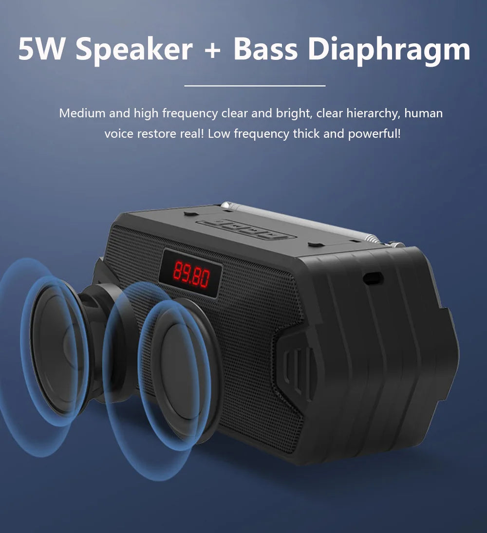 Portable Wireless Speaker Bluetooth-compatible Bass Mini Subwoofer Support TF Card MP3 Music USB Speaker With FM Radio Receiver