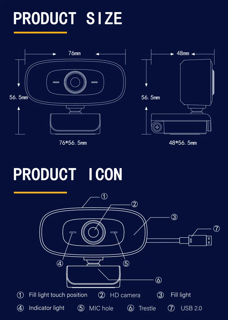 Mini 4K Webcam USB Computer 2K Webcam For PC Laptops Live Streaming Full HD 1080P Web Camera For Work With Microphone Tripod