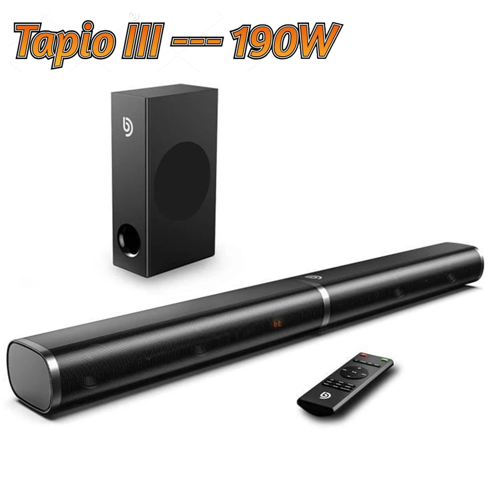 2025 190W TV Soundbar Wired&Wireless Bluetooth 5.0 Speaker Home Theater 3D Stereo Sound bar Subwoofers Soundbar Speaker