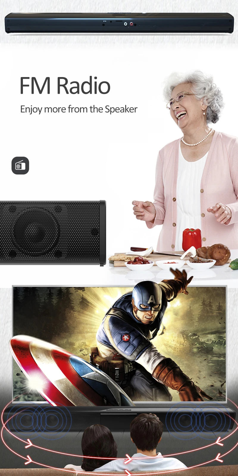 Wireless Bluetooth Sound bar Speaker System Super Power Speaker Surround Stereo Home Theater TV Projector BS-10 BS-28A BS-28B