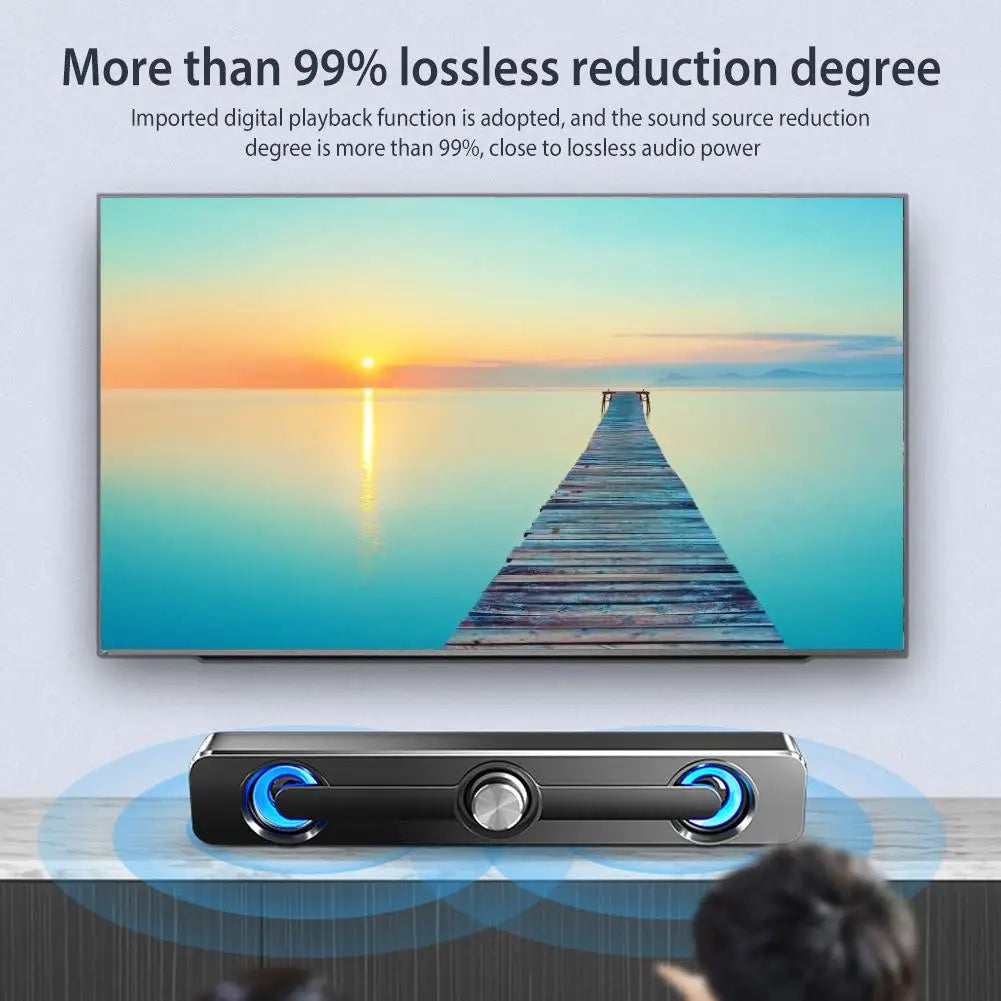 Salange Sound Bar Bluetooth USB Wired Speakers Bar Stereo Speaker For Projector PC Laptop Phone Computer 3.5mm Aux Speaker