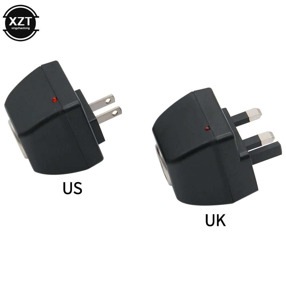 AC Adapter with Car Socket Auto Charger 220V AC to 12V DC US UK Plug for Car Electronic Devices