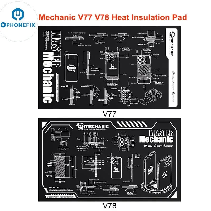 MECHANIC V77 V78 Multifunction Repair Heat Insulation Pad for Cell Phone Tablet Welding Repair 28-inch Soft Soldering Repair Mat