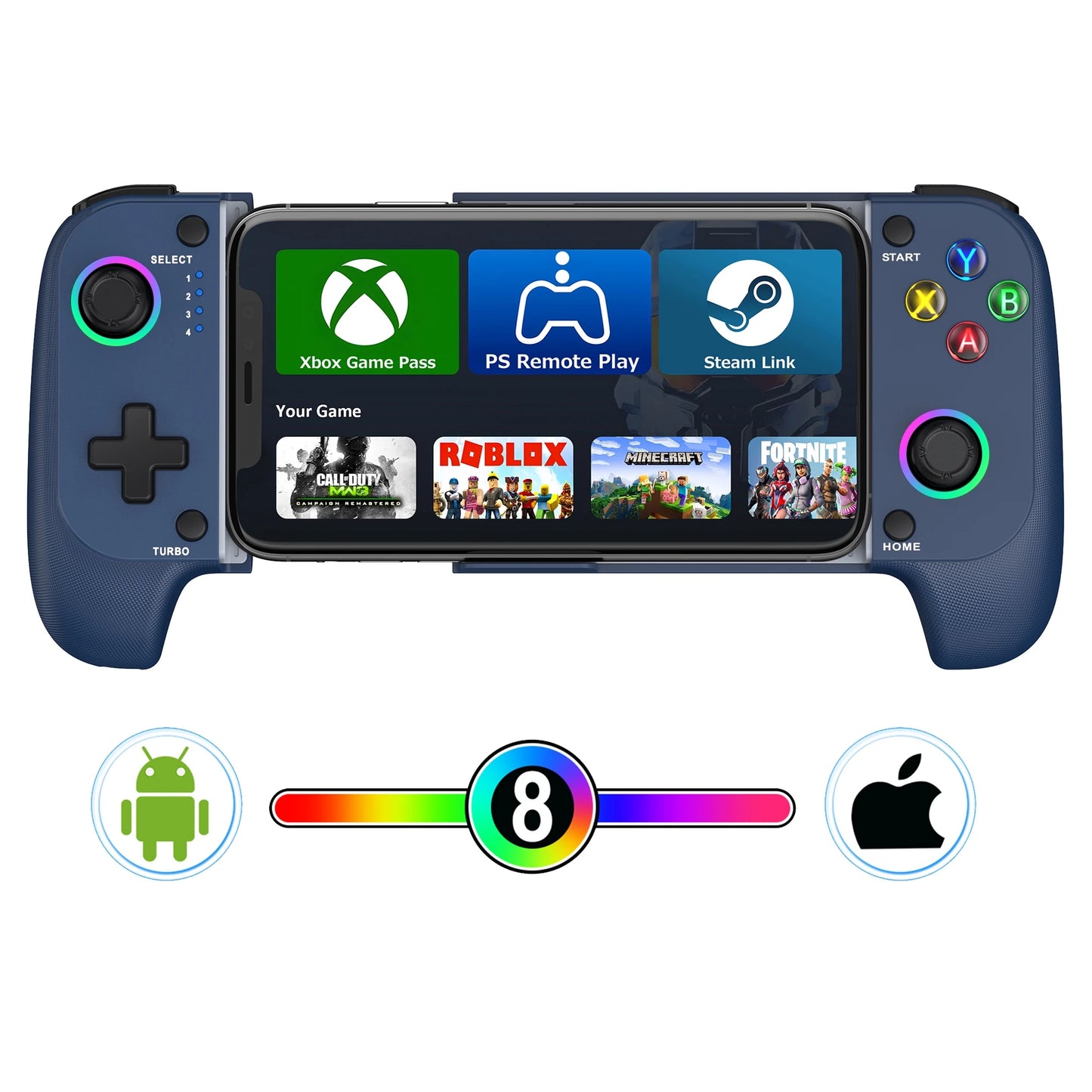 DinoFire Cell Phone Gamepad Joystick for iPhone Android Control Bluetooth Controller Trigger with Hall Effect Stick Mobile Game