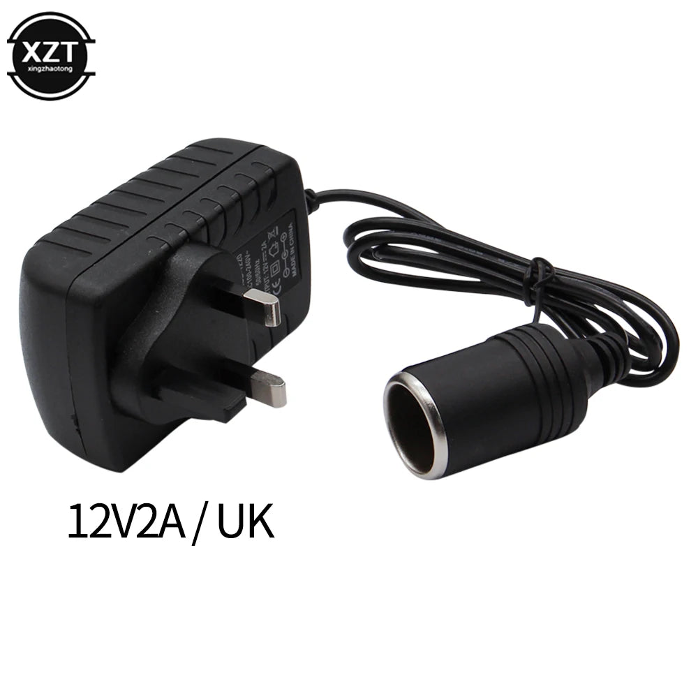 NEWEST AC 220V to DC 12V 2A Adapter Power Supply Cigarette Lighter 24W Converter Inverter Home Car Charger US/EU/UK/AU Socket