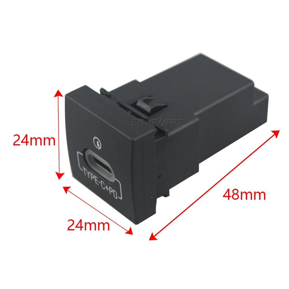 USB Charger Socket Fast Charge Adapter PD Type C and QC3.0 Power Outlet Switch For VW Golf 6 Jetta 5 MK5 Scirocco 2006 - 2012