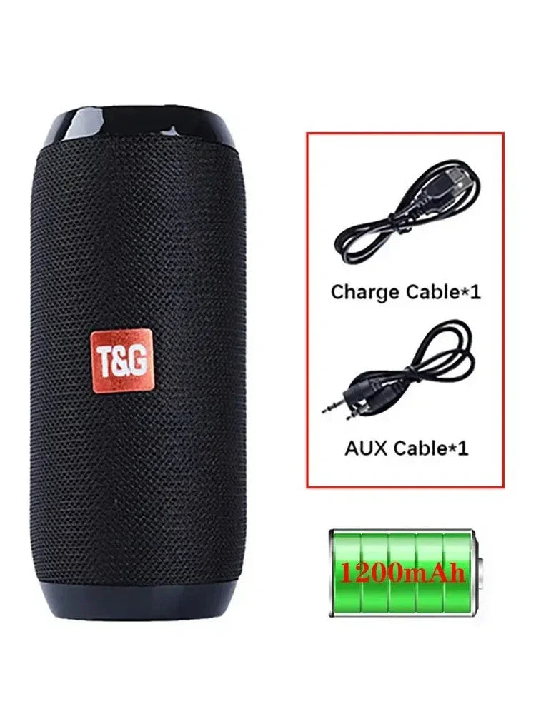 TG117 Portable Bluetooth Speaker Outdoor Wireless Woofer Free Call /FM/TF Card/USB Flash Drive Connect Mobile Phone/Tablet/TV