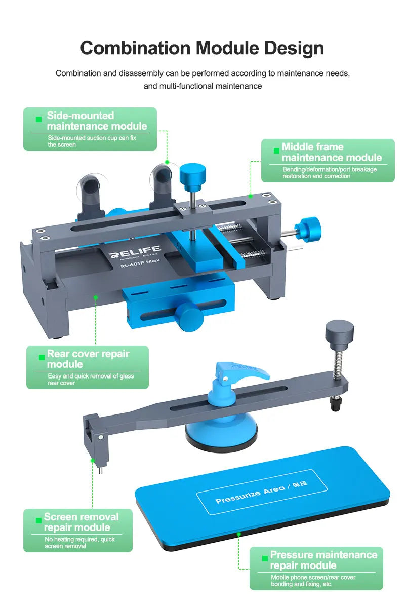 RELIFE RL-601P Max Multifunctional Repair Frame Corrector Multifunctional Repair Screen Pressure Preservation Repair Tools