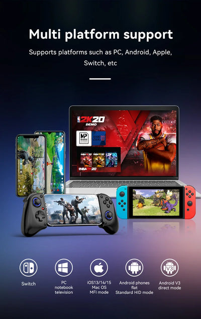 BSP-D11 Stretching Wireless Game Controller For SWITCH/Android/Apple IOS Tablet For PS3/PS4/XBOX Gamepad Streaming