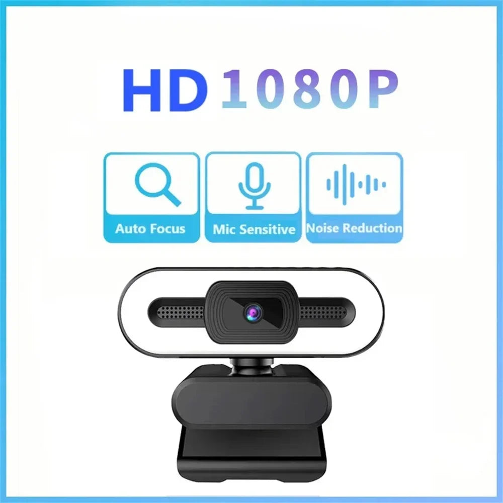 Portable Full HD 1080P 2K 4K Webcam PC Laptop Auto Focus Webcam Live Streaming Flexible with Microphone Live Broadcast withLight