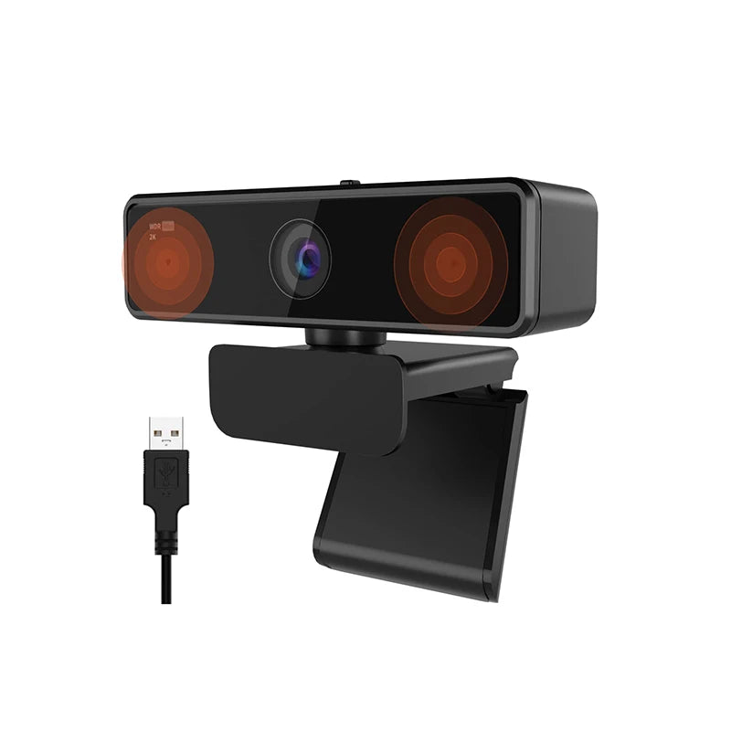 NUROUM V11 2K Webcam With Dual Microphone 1080P 60fps 1440P 30fps FHD Computer Mini Web Camera USB for PC Laptop