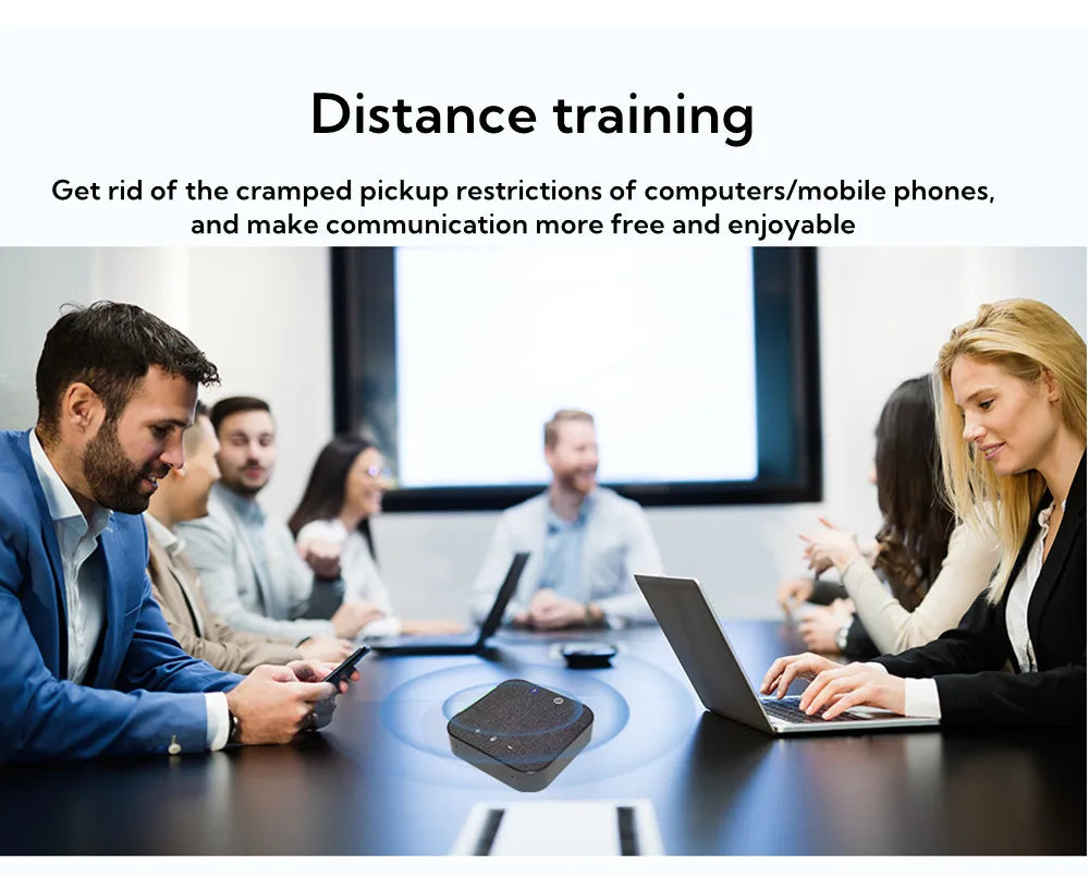 360° Omni-directional Microphone 5M Radius Pickup Wireless Conference Speaker USB Bluetooth Microphone for Conference Meeting