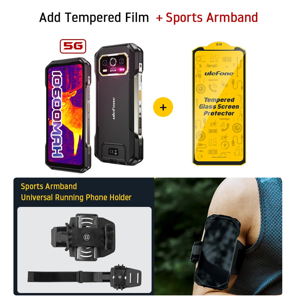 Ulefone Armor 27T Pro 5G THERMAL BY FLIR® Rugged Phone 10600mAh Android 14 Smartphone 64MP 6.78" 24GB+256GB NFC Mobile Phone