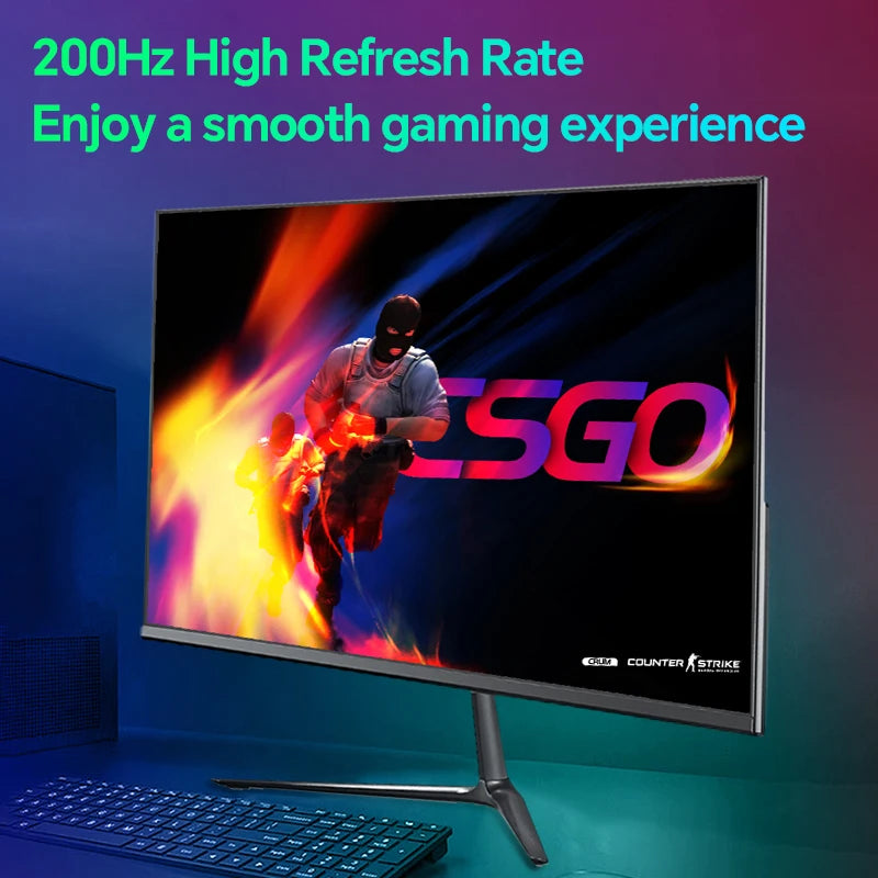 New! Anmite 24 Inch PC Gaming Monitor 200Hz IPS LCD Display 1920×1080P FHD Desktop Ultra-thin Gaming Computer Screen100Hz HDMI