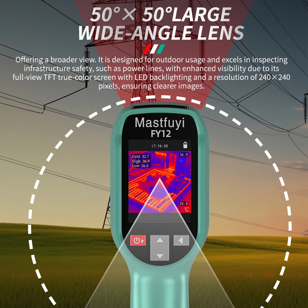 MASTFUYI Professional Thermal Imaging Camera, -20℃~550℃ High Resolution Infrared Thermal Imager for Repair Pipeline Detection