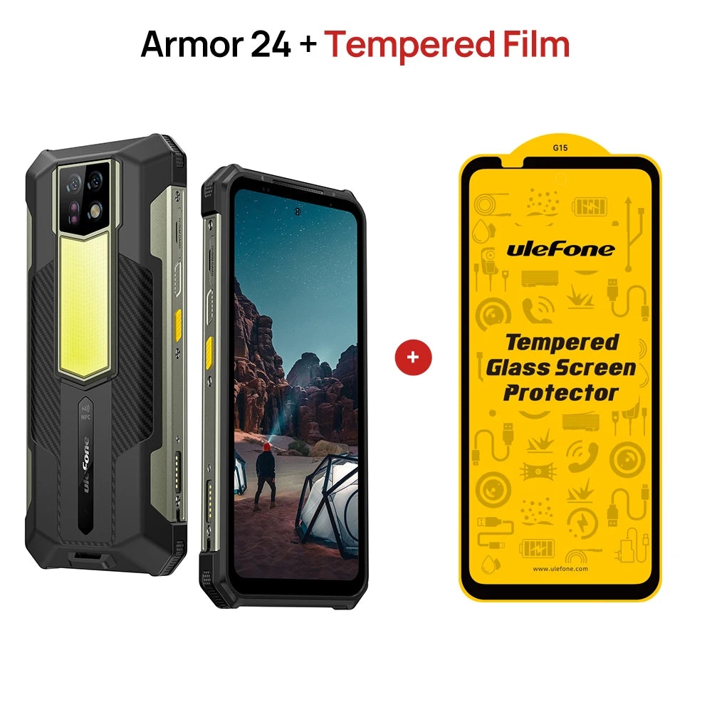 Ulefone Armor 24 Rugged Phone 22000mAh Up to 24GB+ 256GB 6.78"120Hz Smartphone 64MP+64MP NFC Phone LED Light Global Version