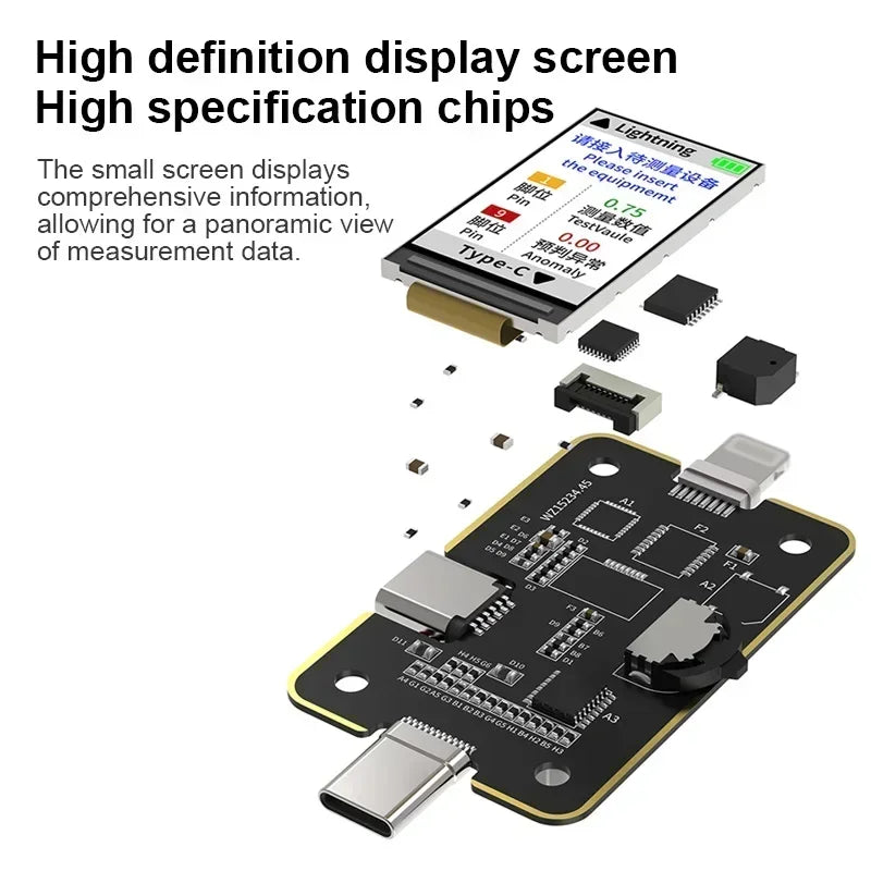 MECHANIC T-824 T824 SE Tail Insertion Tester Tail  Insertion Detector Type-C Lightning I nterface for Phone Repair Tools