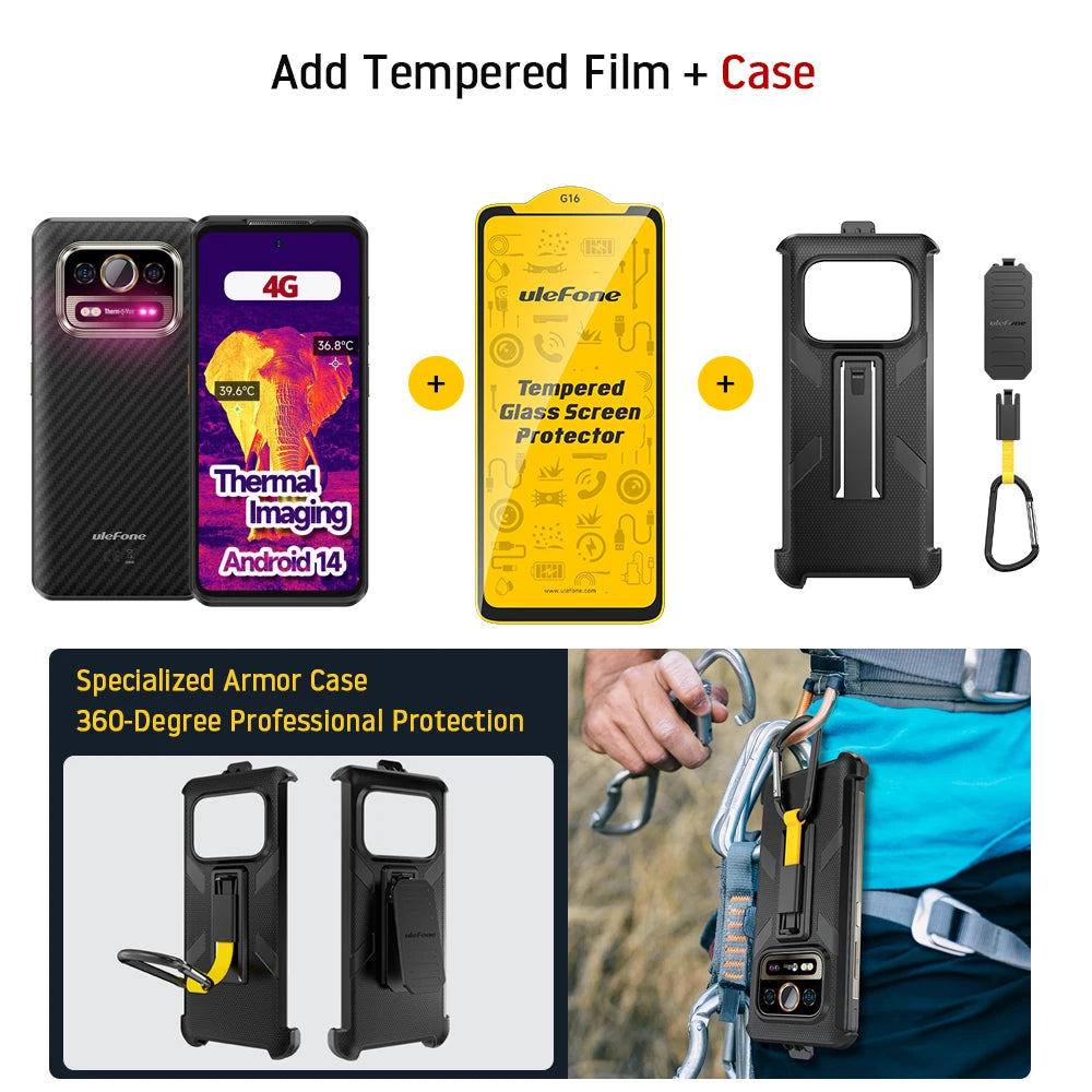 【World Premiere】Ulefone Armor 25T 4G Thermal Imaging Rugged Phone Android 14 33W 50MP+64MP NFC Waterproof Smartphone Global