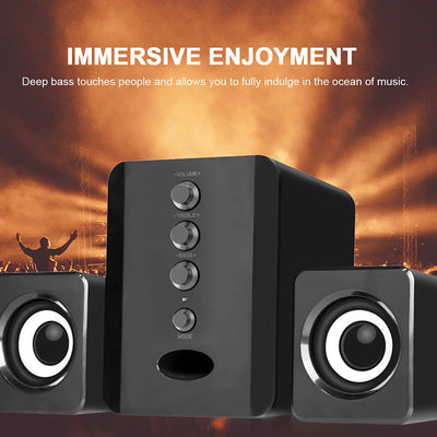 D-202 Wired Speaker Combination Computer Speaker Bass Stereo Music Player Subwoofer Sound Box for Desktop Laptop Notebook Tablet