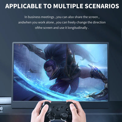 14.1 Inch Touch Screen Portable Monitor 100%sRGB 400cd/m2 Gaming Computer Expand Display For XBox PS4/ 5 Switch Loptop