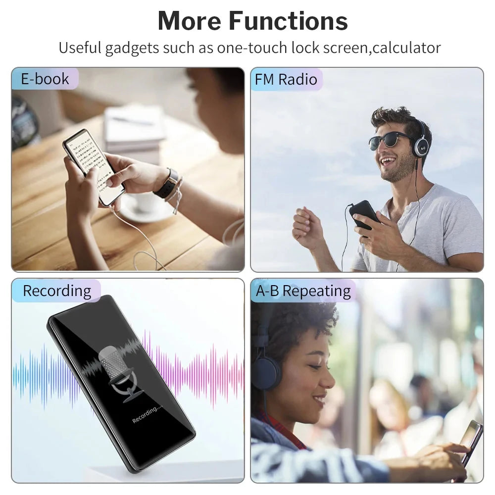 BT 5.0 Wifi MP4 Player 4/5inch Touch with Bluetooth and WiFi MP3 Music Players With Cam Built-in speaker Supports Android 8.1