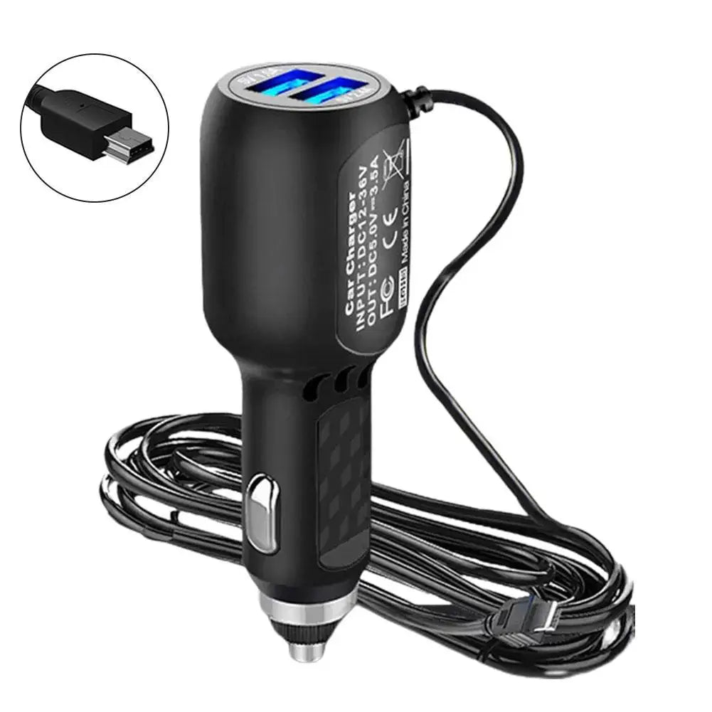 12V DVR Charging Cable Dash Cam Car Charger Mini USB Cable 3.5M Power Cord Supply For DVR Camera GPS