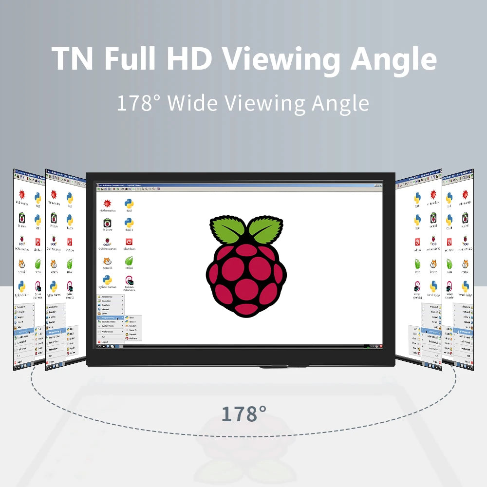 7 Inch LCD IPS Display HDMI-compatible Touch Screen With Case 1024x600 Resolution  for Raspberry Pi 3 Pi4 PC Portable Monitor