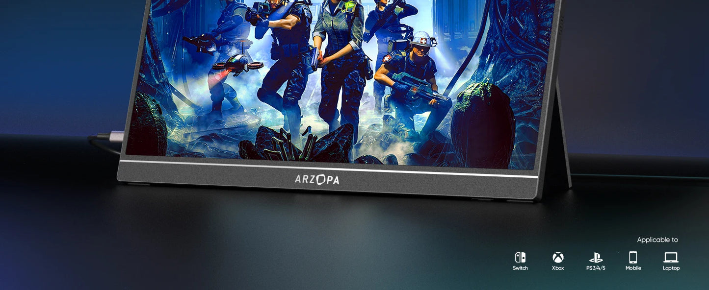 New ARZOPA 16.1'' 144hz 1080P 100% sRGB FHD Portable Gaming Monitor HDR Second Screen for Switch, Xbox,PS5,Laptop,PC,Mac Z1FC