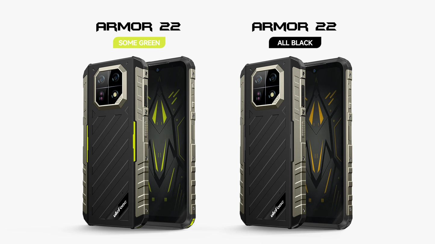 Ulefone Armor 22  Rugged Phone,16GB (8GB+8GB) RAM,128GB/256GB ROM, Android 13 Smartphone,NFC 64MP Night Vision 4G Mobile Phone