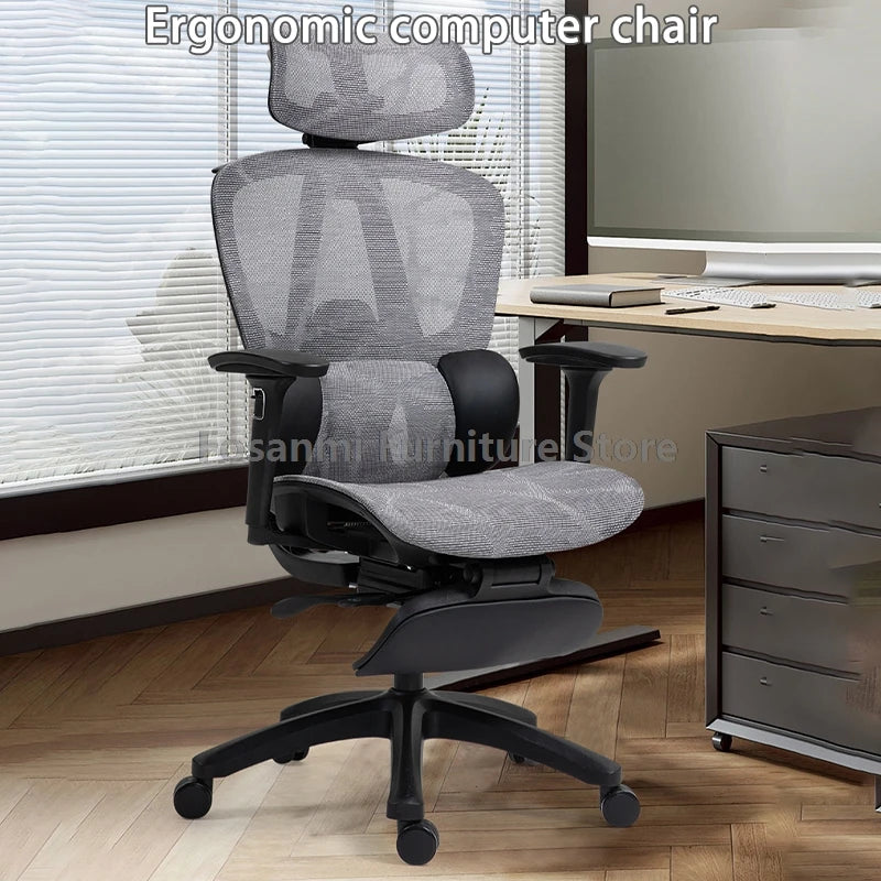 Comfortable Mesh Back Height Computer Chair Ergonomic Office Chair With Lumbar Support and Adjustable Headrest Gaming Desk Chair