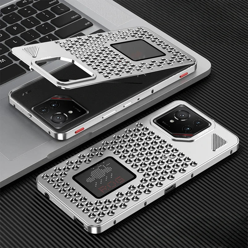 Metal Hollow Heat Dissipation Holes Back Cover For ASUS ROG Phone 9 8 Pro Rog9 Rog8 Case Spring Buckle Aluminum Metal Phone Capa