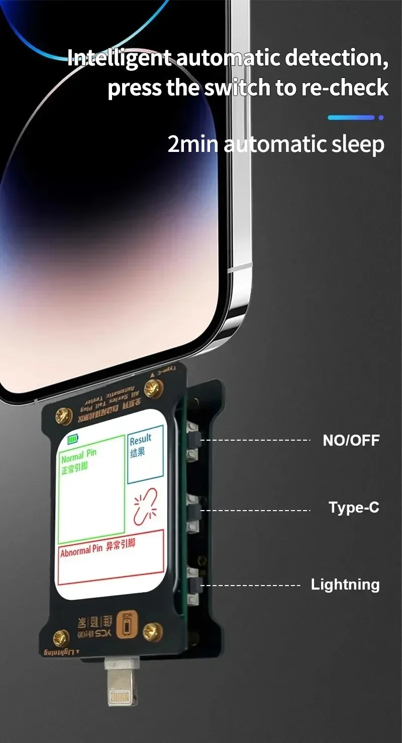 YCS Full Range of Automatic Tail Plug Testers for IPhone Android Computer Type-C/Lightning Device Tail Plug Detection Tools