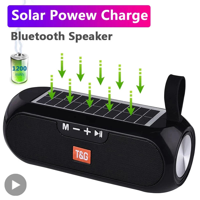 Solar Radio FM Outdoor Portable Wireless Bluetooth Speaker Music Sound Box Subwoofer Bass Aux PC TV Computer TV Hifi Stereo Mp3