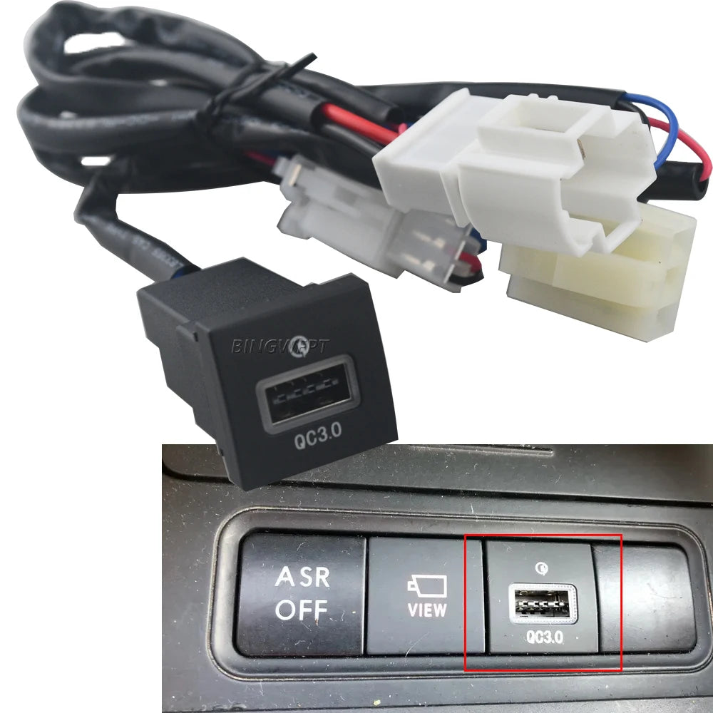 USB Charger Socket Fast Charge Adapter PD Type C and QC3.0 Power Outlet Switch For VW Golf 6 Jetta 5 MK5 Scirocco 2006 - 2012