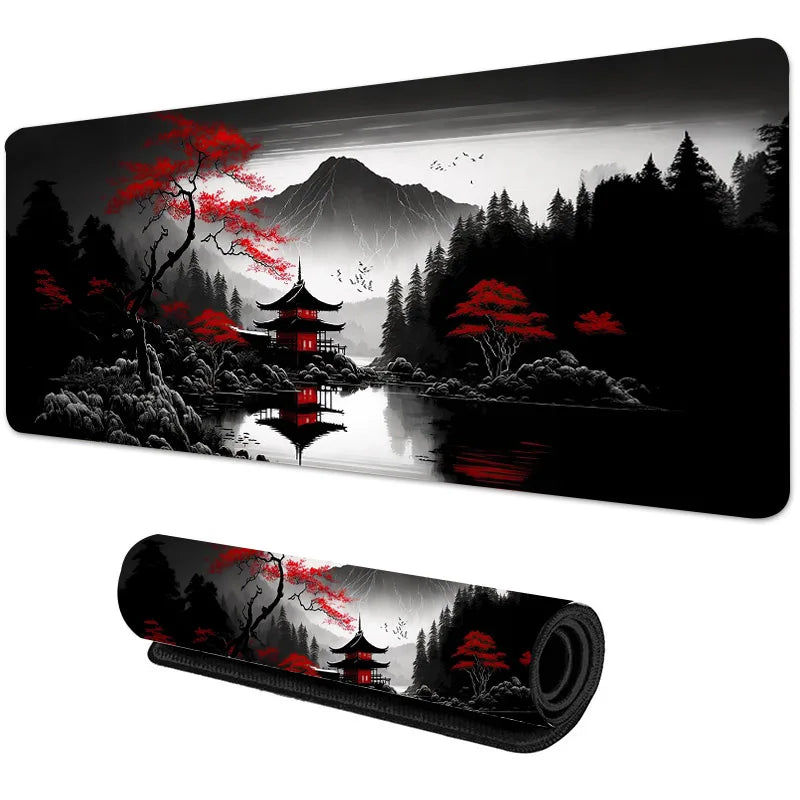 Sakura Scenery Mouse Pad Large Anti-Slip Rubber Gaming MousePad Durable Desk Pad Thick Seam Edge Suitable for Office and Gaming