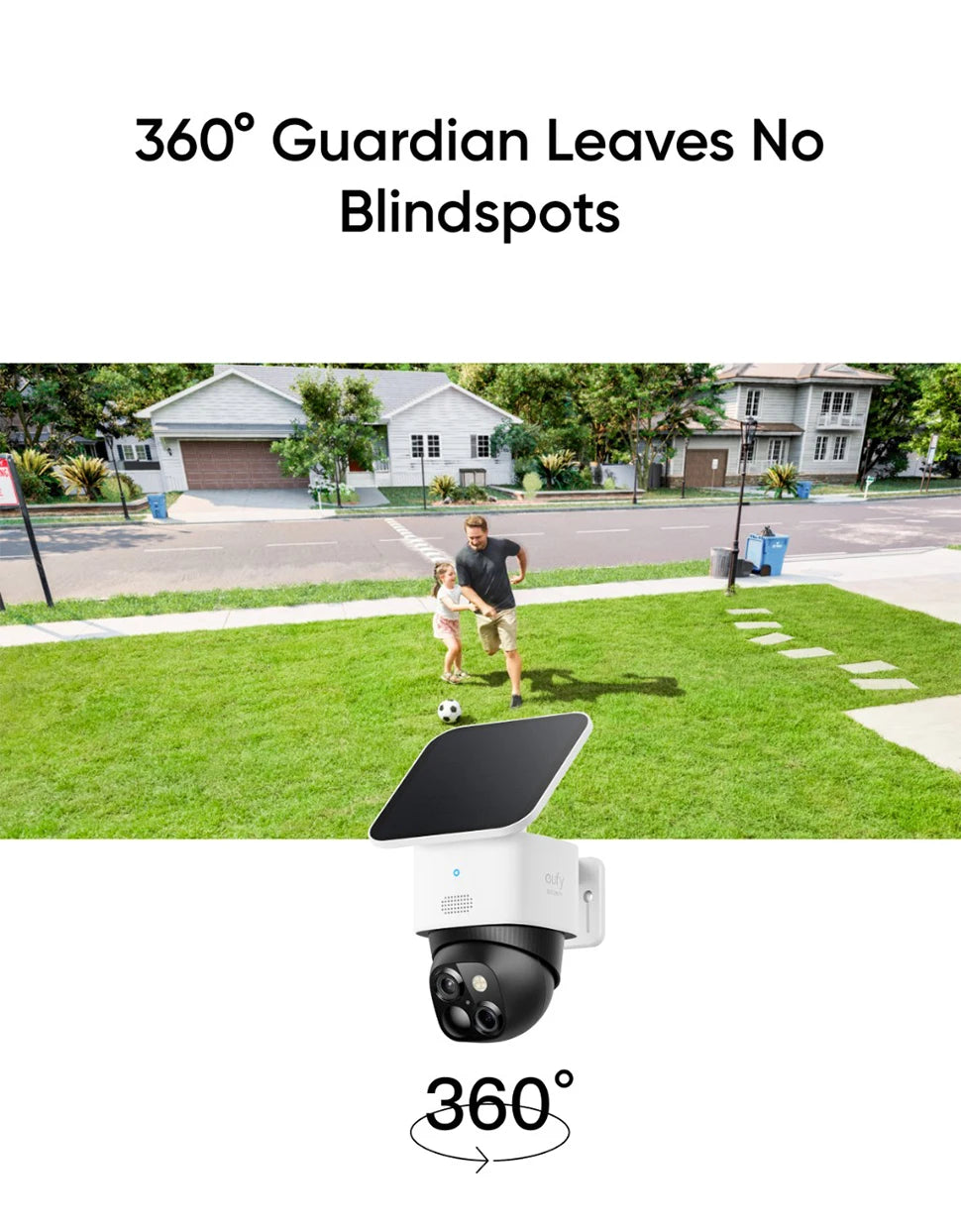 eufy SoloCam S340 Solar Security Camera Wireless Outdoor Camera 360° Surveillance No Blind Spots 2.4 GHz Wi-Fi No Monthly Fee