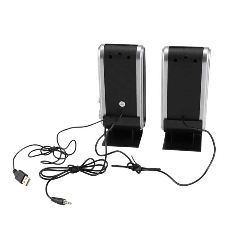 2 Pcs USB Computer Speakers Portable Speaker Stereo 3.5Mm With Ear Jack For Desktop PC Laptop