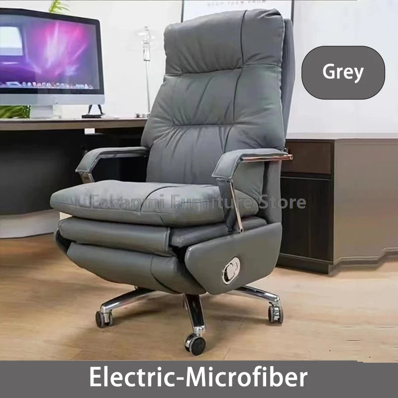 Ergonomics Leather Office Swivel Chair Electric Home Soft Thick Cushion Computer Chairs Gaming Comfortable Desk Chair with Wheel