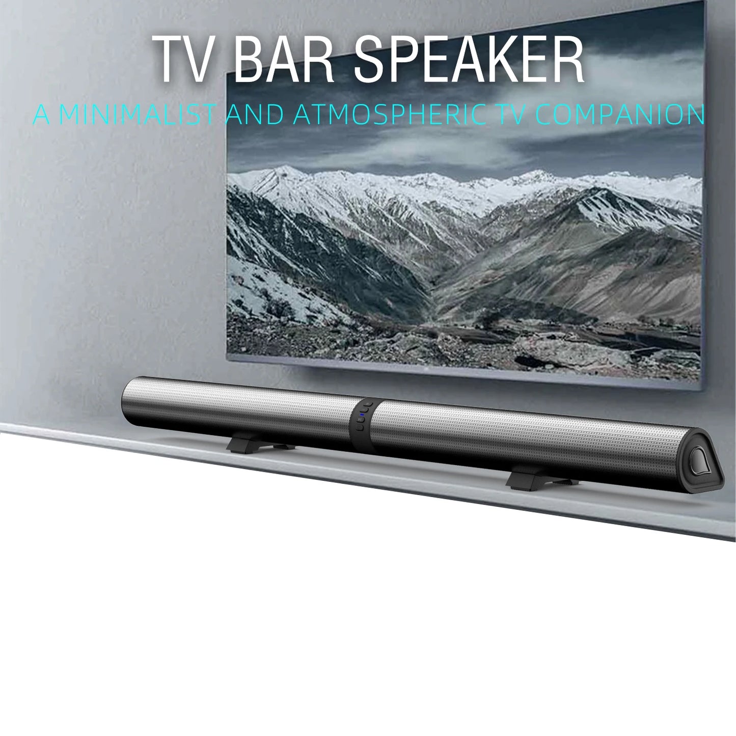 TV Soundbar Stereo 2-in-1 Detachable Bluetooth Speaker FM Radio Column Sound Bar Speaker Split 2 Speakers for Stand or Flat